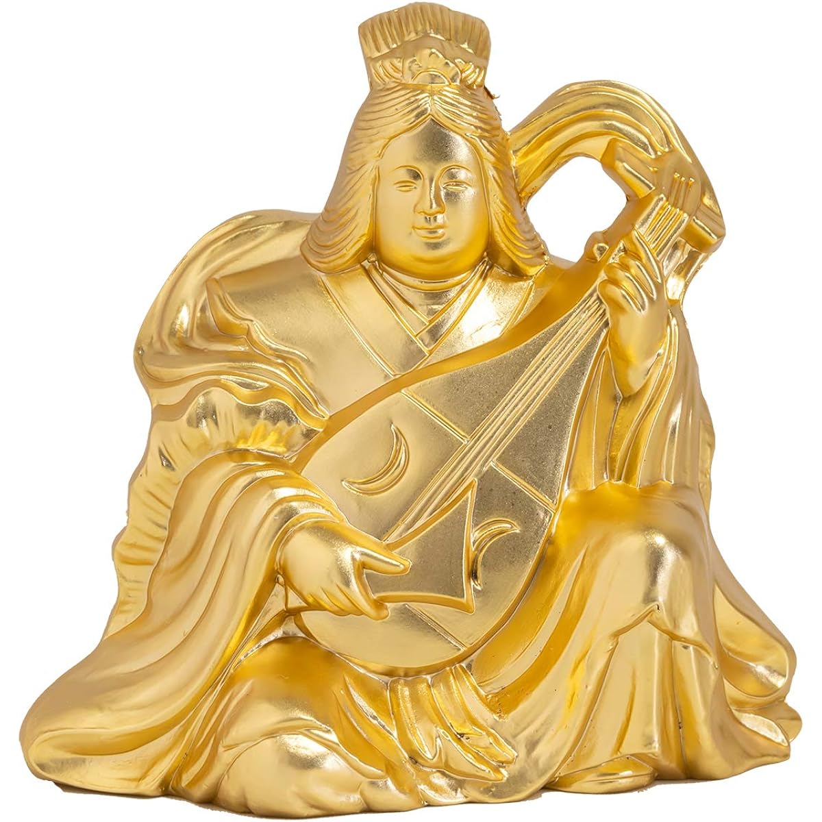 Good Luck Seven Lucky Gods Benzaiten (Gold plated/24K gold) Buddhist sculptor: Hideun Makita Prototype_Buddha statue Ornament Takaoka copperware (Benzaiten 7fg)