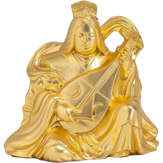 Good Luck Seven Lucky Gods Benzaiten (Gold plated/24K gold) Buddhist sculptor: Hideun Makita Prototype_Buddha statue Ornament Takaoka copperware (Benzaiten 7fg)