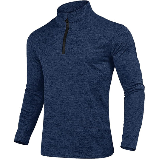 [TACVASEN] Long Sleeve Men's Sweatshirt Hoodie 1/4 Zip Pullover Sports Thin Brushed Lining Cation Fabric Running Outdoor Spring Autumn Winter