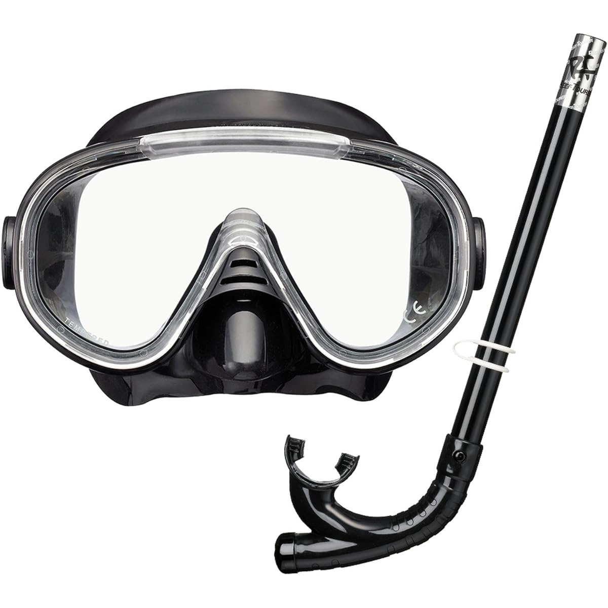 REEF TOURER Snorkeling Snorkel Mask Snorkel for Adults 2-piece Set Made of Elastomer RC9102