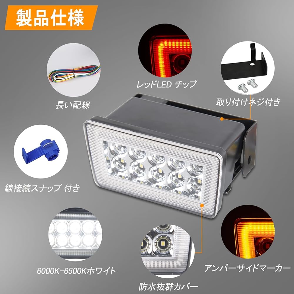POPMOTORZ LED Rear Brake Light, Subaru WRX/STi XV Tail Light, Rear End Prevention Warning Light, LED Strobe Light, Flash, Impreza Brake Lamp, Safe Driving, Ultra Brightness, Waterproof, Red (Clear Lens)