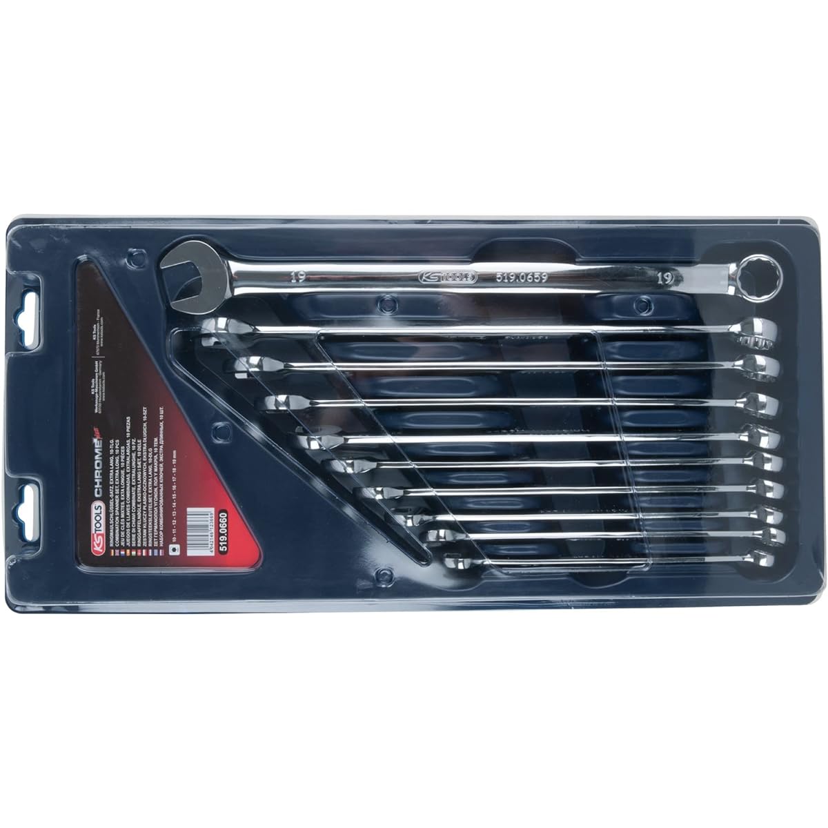 KS TOOLS CHROMEplus Combination spanner set extra long 10 pcs CHROMEplus Combination spanner set extra long 10 pcs 519.0660