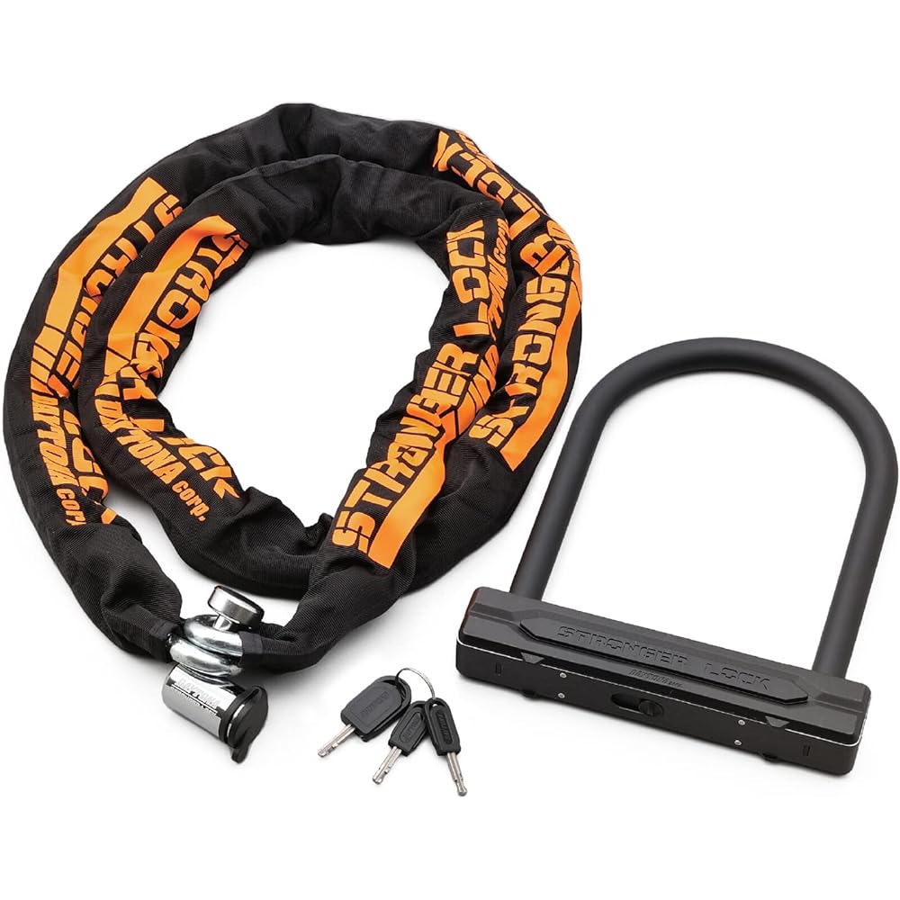 Daytona Motorcycle Bike Lock Manage 2 Locks with 1 Key Chain Lock 2.0m + U-shaped Lock Stronger Lock Set 31253