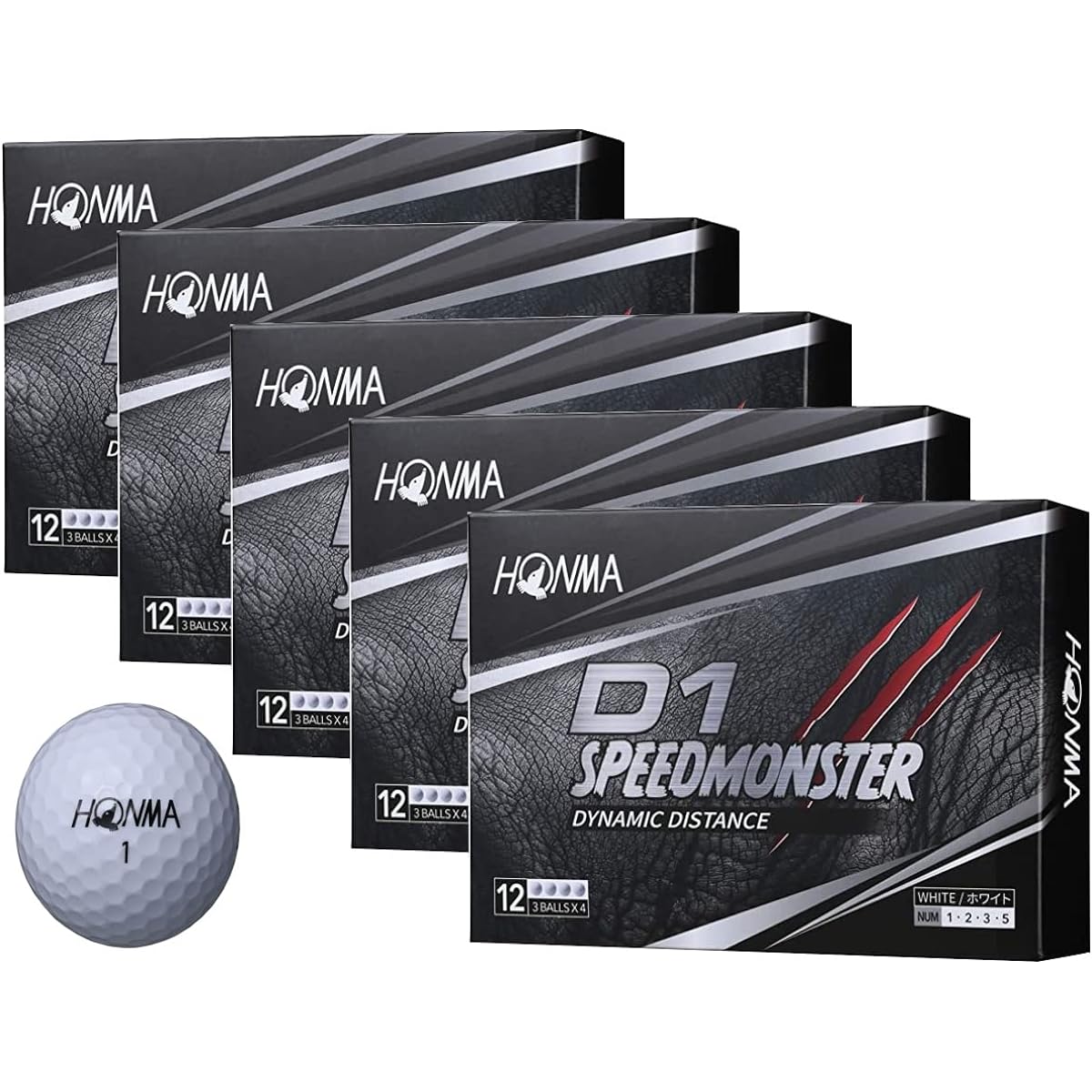 [5 dozen] Honma Golf Honma D1 Speed Monster Golf Balls 5 dozen 60 pieces with bonus