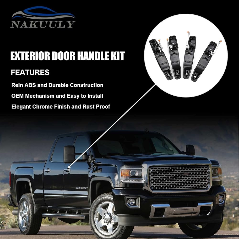 Exterior Black Outside Door handle Frontoria driver & for passenger seats for passenger seats 2007-2014 Cadillac Escaled Chevrolet Sylvalard Sabarban GMC Sierra Ucon Replacement 208258 22738721 259605722 227387222