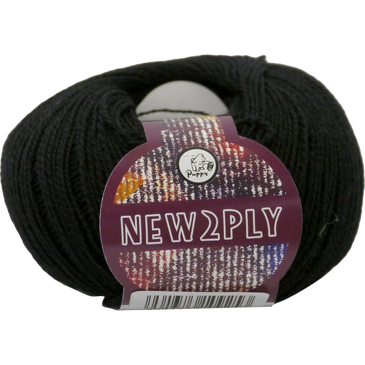Puppy New 2PLY Yarn Extra Fine 225 Black 25g Approx. 215m 10 Ball Set 10000109