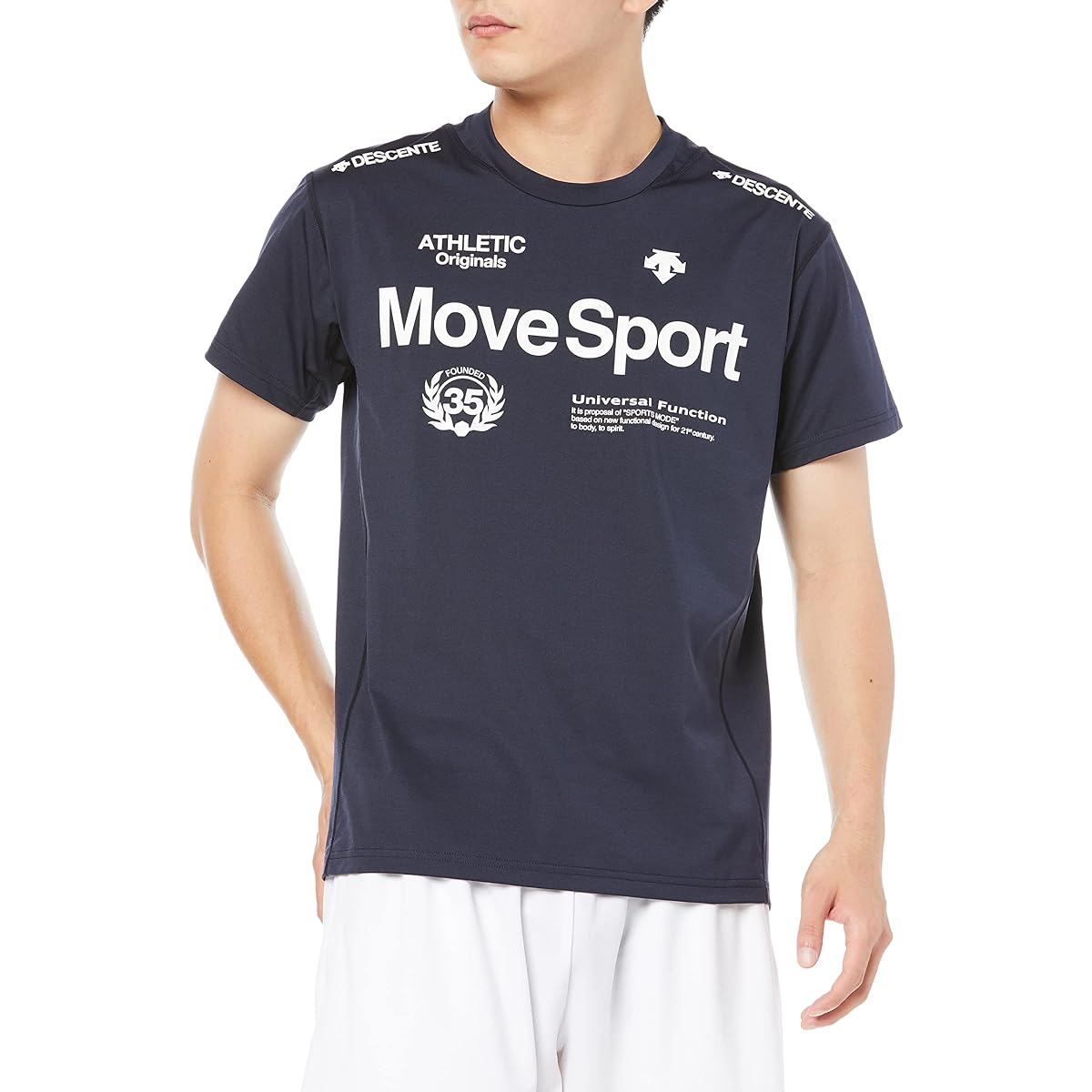 [DESCENTE] Short Sleeve Shirt T-Shirt Sunscreen Sweat Absorbent Quick Drying Stretch UV Protection Training MOVESPORT Men's DMMTJA62