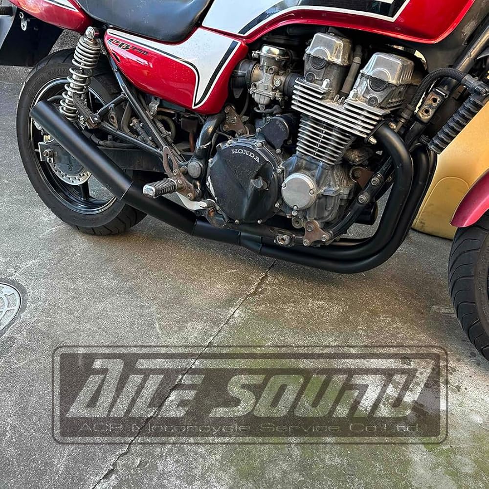 CB750 (RC42) Short Tube Muffler, Black, Elsound Scarf