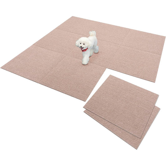 Sanko [Made in Japan, Water Repellent, Deodorizing, Washable] Sanko Non-Slip Joint Mat, Large Size, 45 x 45 cm, Beige, 10 Pieces, Carpet Type, Adhesive Tile Mat KH-14