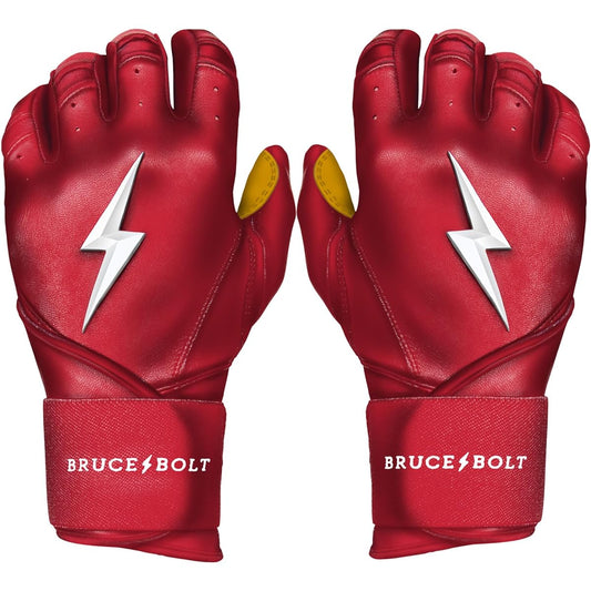 BRUCE BOLT Original Series Long Cuff Batting Gloves - Multiple Colors - Adult & Youth Sizes