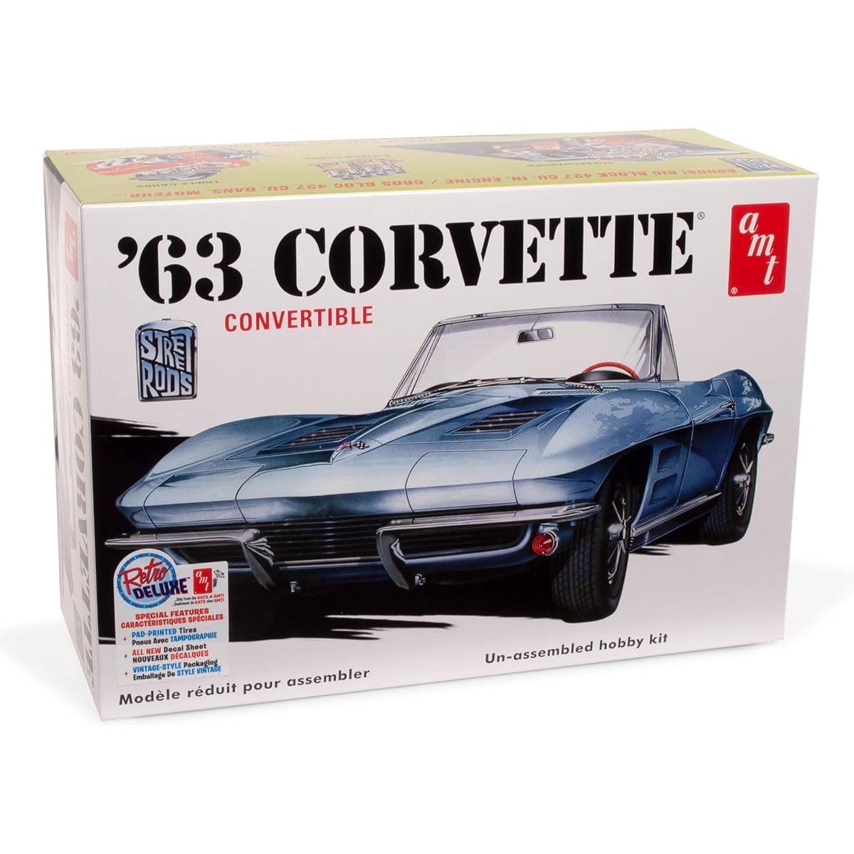 AMT 1/25 1963 Chevrolet Corvette Convertible Plastic Model AMT1335