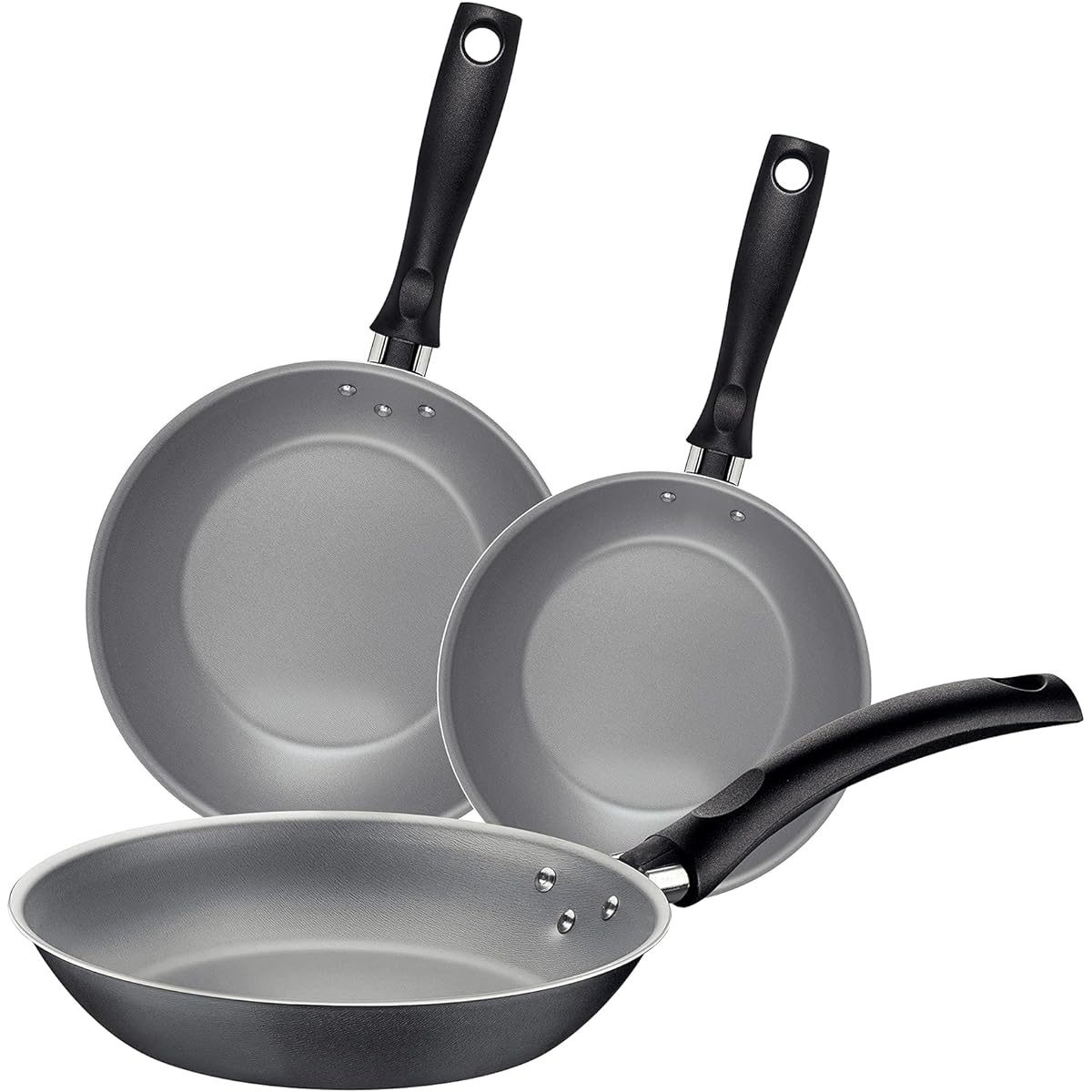 Tramontina Trim Frying Pan, 16cm & 20cm & 24cm, 3-piece set, made of aluminum, non-stick (fluorine coated), lightweight, non-stick, dishwasher safe, gas fire only, Respect for the Aged Day, housewarming gift, 20198/661 TRAMONTINA