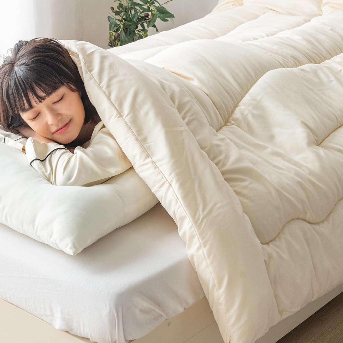Tansu no Gen Comforter Double Made in Japan [Thinsulate ULTRA200 Fully Used] Toray FT Cotton Washable Winter Warm Ivory 10460011 (85588)
