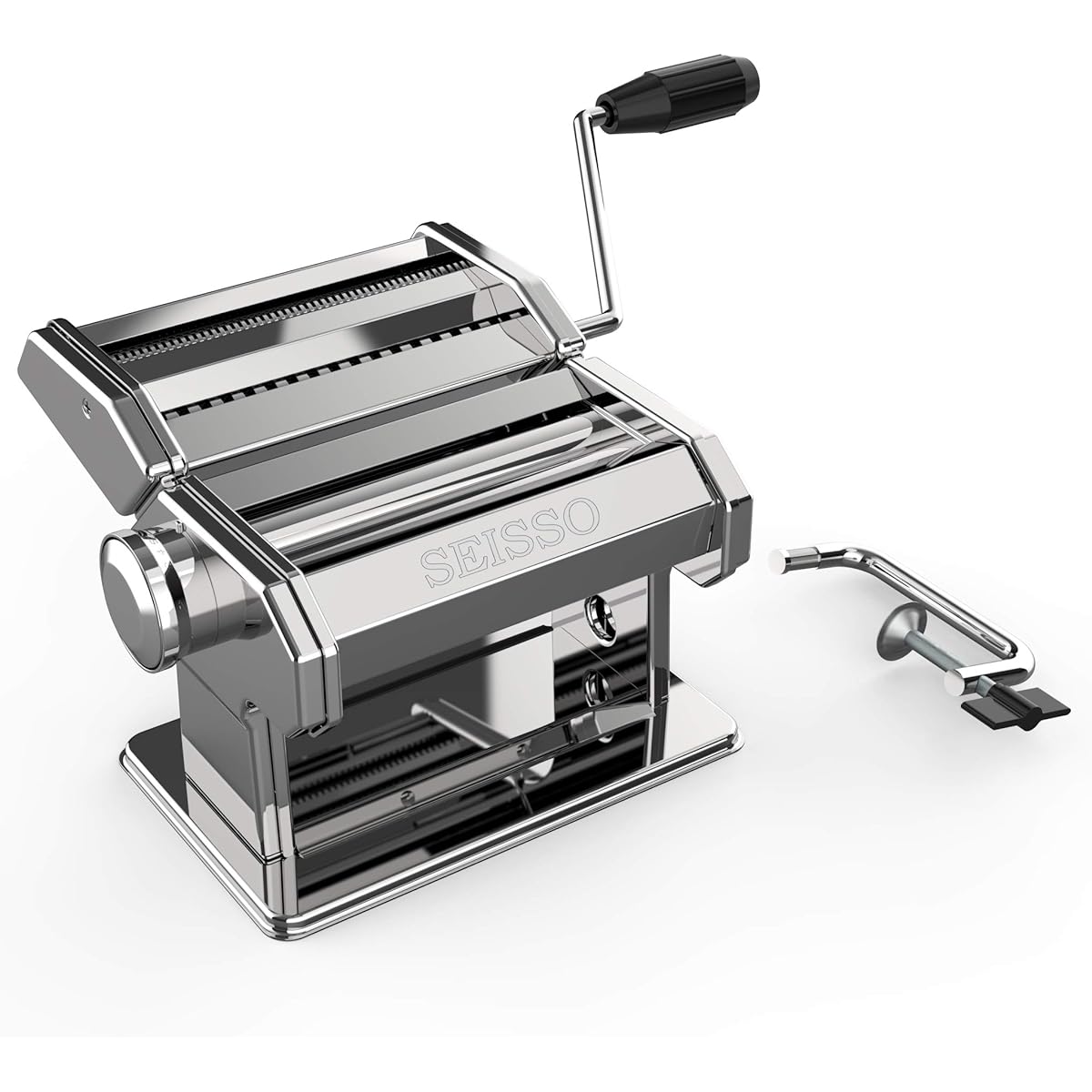 SEISSO Noodle Maker, Pasta Machine, Separated Type Noodle Making Machine, For Home Use, Hand Crank Edition, Easy to Make Noodles, 2 Types Cutter, 0.6 inch (1.5 mm) Thin Noodles / 0.2 inch (6.5 mm)