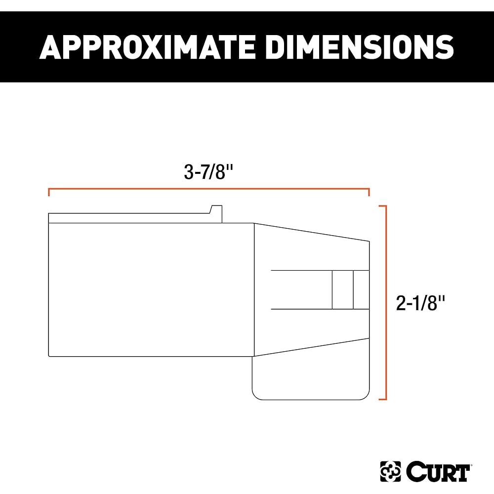 Curt 57250 7 Way RV Blade Vehicle side 5 -way flat trailer wiring adapter