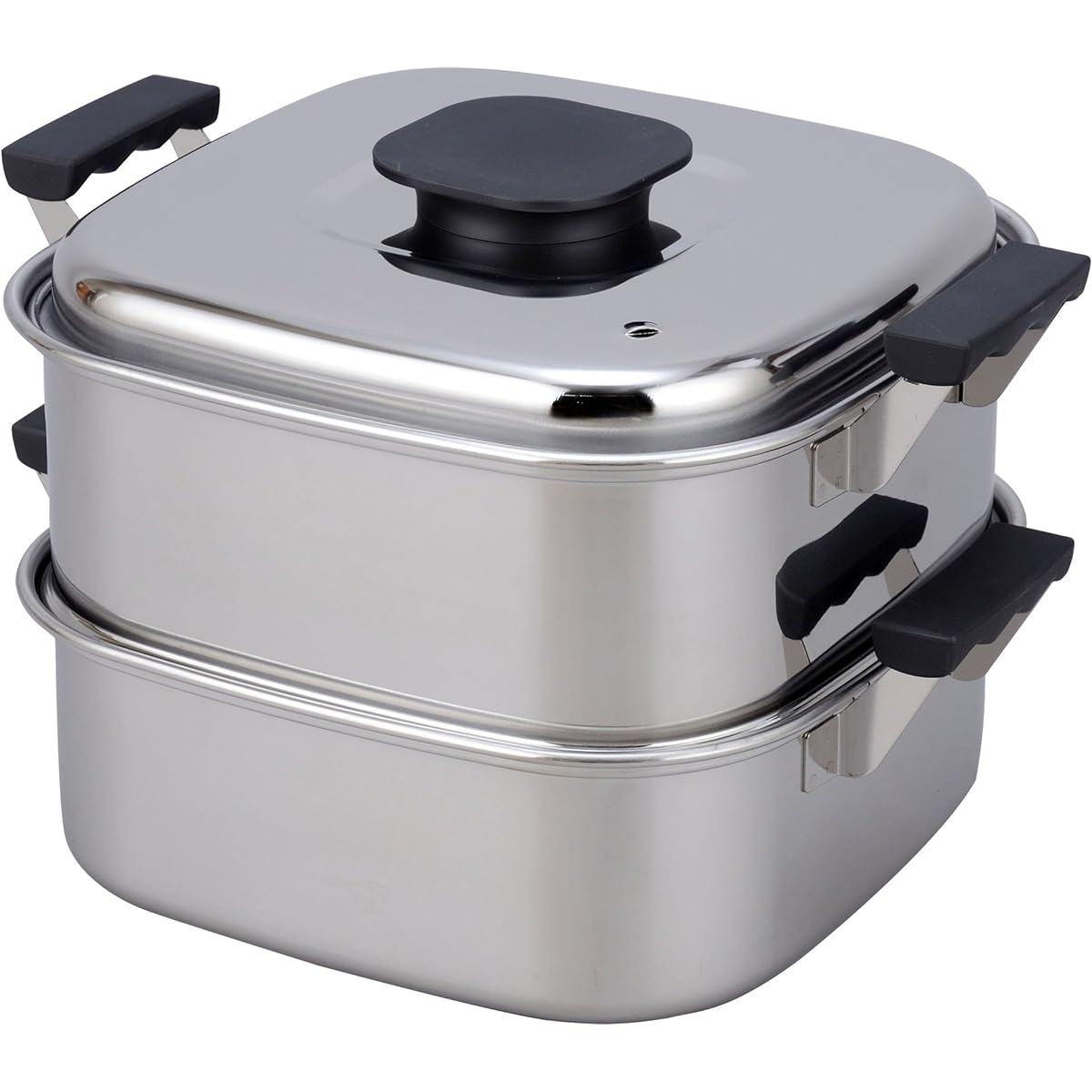 Mikojima Seisakusho Tojirushi 18-0 Square Steamer 2 Tiers 29cm Inner Dimensions 290x290x Middle Depth 100x Water Tank Depth 95mm