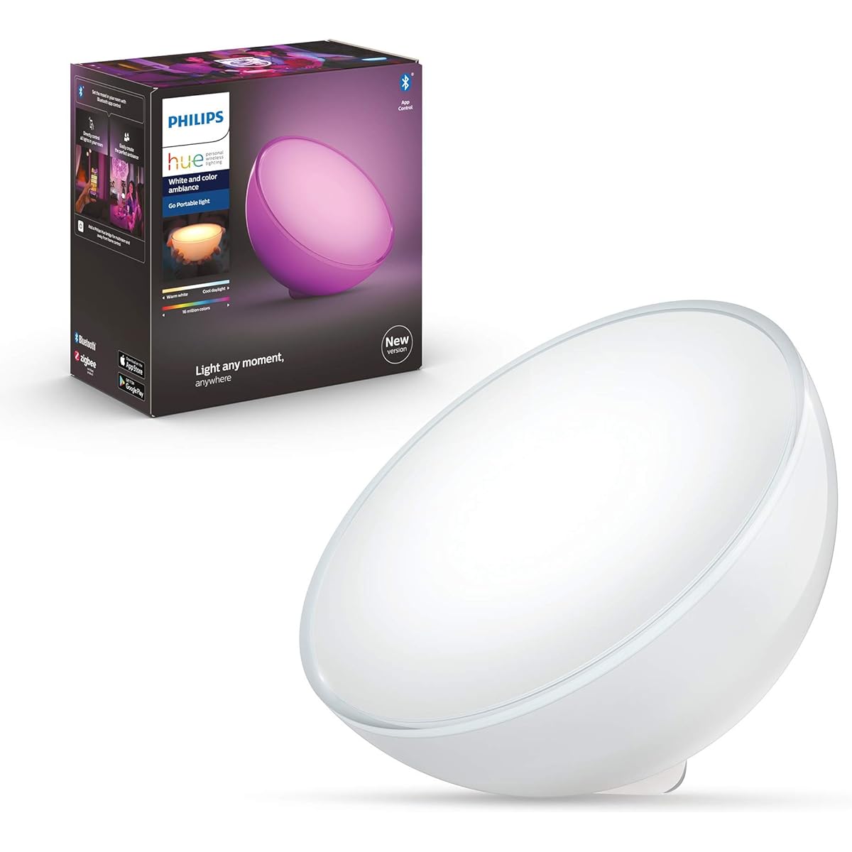 Philips Hue Philips Hue Smart Light Go Portable Light - Philips Hue Gaming Light Table Lamp LED Light Alexa Compatible Lighting Multicolor 16 Million Colors Bulb Color Daylight White Dimming Toning Smart Home Indirect Lighting Voice Control App Control
