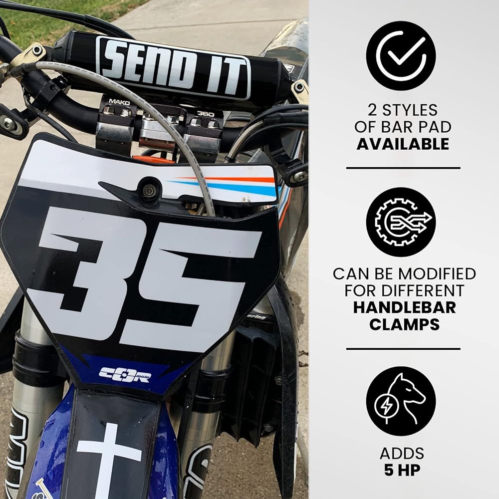 SEND IT Barpad Douts Dart Bike with Handle Bar ATV Crossbar Black Square type