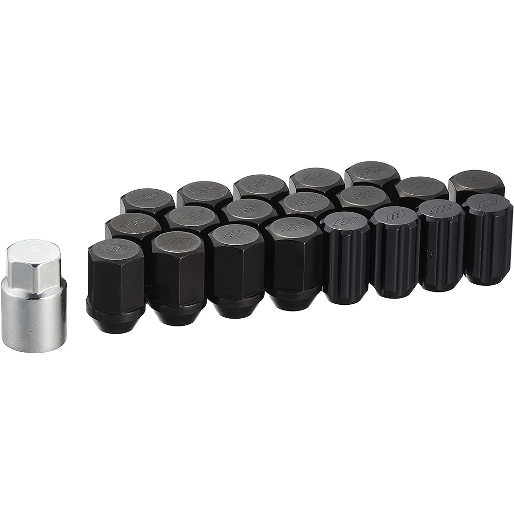 WORK Lightweight Lock Nut Set RS Nut Black 21HEX M12 x P1.5 Total Length 34mm WORKRSNUT-BK15