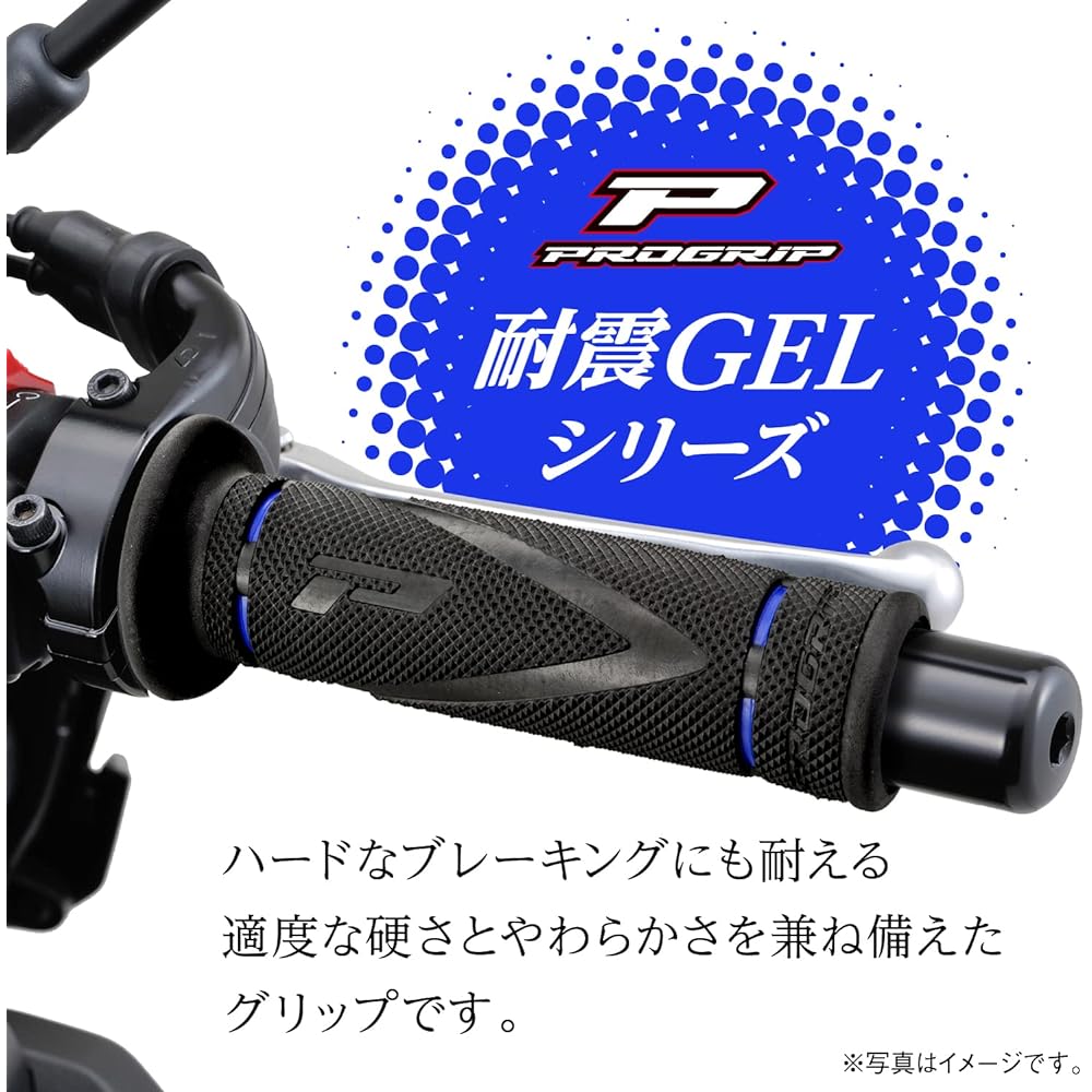 Daytona PROGRIP Motorcycle Grip for Handlebar Diameter φ22.2 122mm Earthquake Resistant Gel End Penetration 838 X-SLIM Type Blue 98153