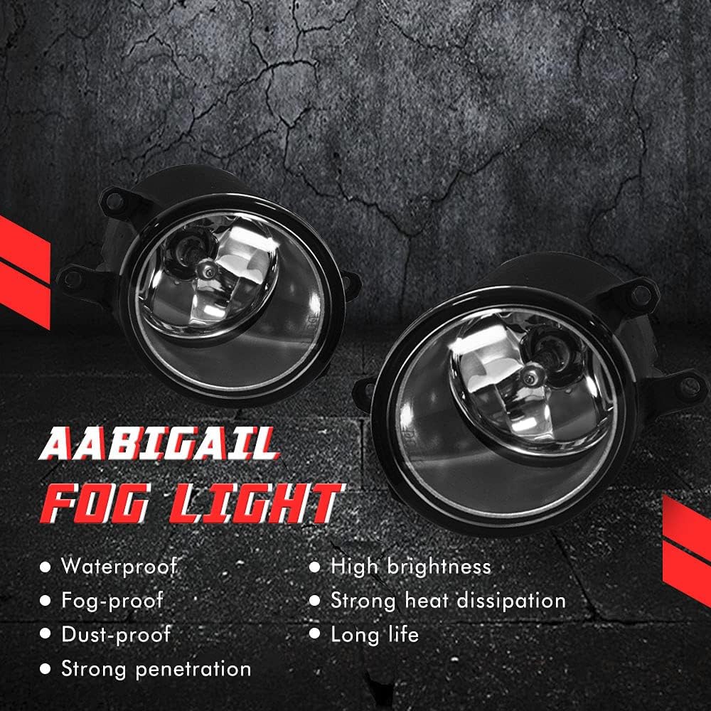 Driving fog light lamp exchanges Toyota Shinna 2011 2012 2015 2016 2016 2016 2017 H11 12V 55W Halogen Light bulb & Switch and Wiring Kit 81210-08020 81220-08020 (Clear Lens)