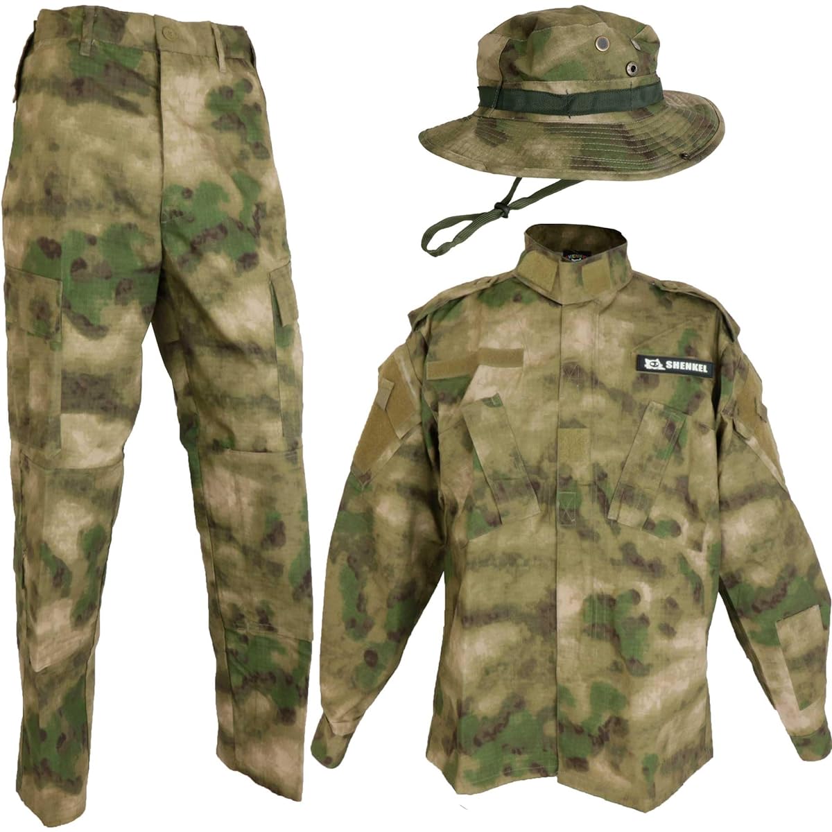 SHENKEL Camouflage top and bottom/Boonie hat set A-TACS FG XS [Waist 70-74cm] bdu-fg04-XS