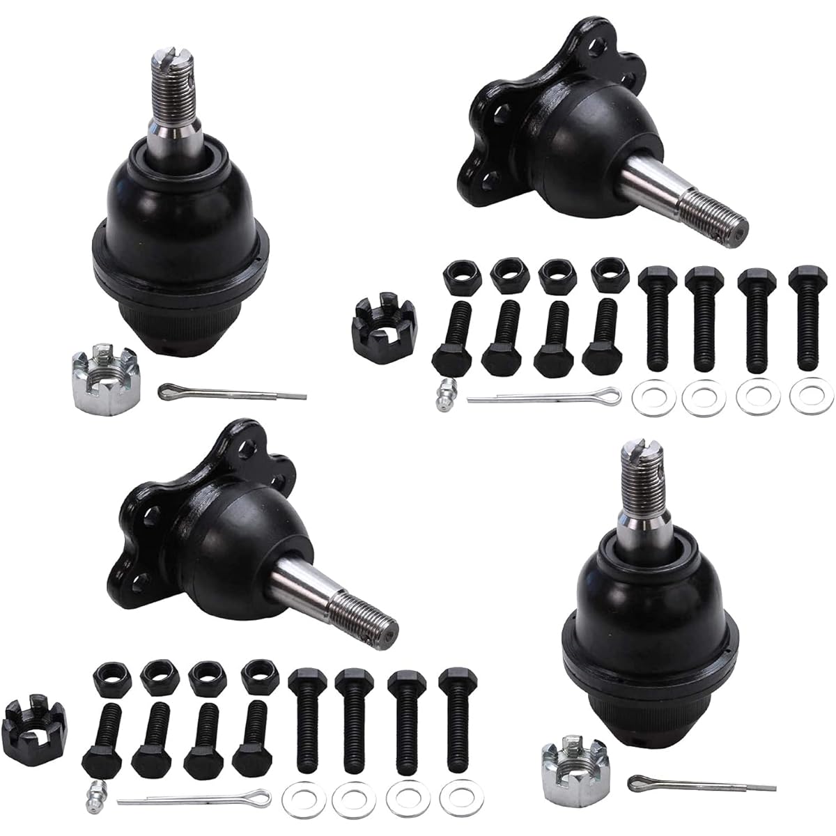 DETROIT AXLE -The upper part of the front and lower ball joint replacement Chevrolet GMC K1500 K2500 Tahoe Yukon Cadillac Escalade [Suitable for Press Steel Control Arm] -Four sets