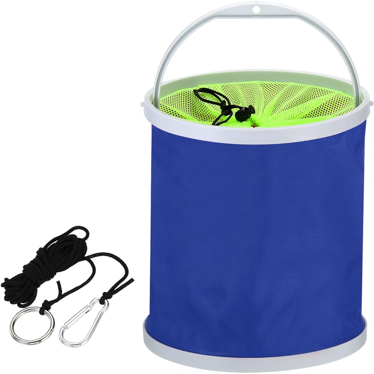 PATIKIL Fishing Bucket Water Tank Cleaning Bucket Foldable with Handle for Camping Car Wash 11L Blue