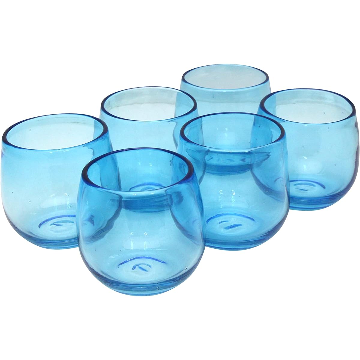 New [Commercial use set] Instagrammable Ryukyu style handmade barrel glass (large) water set of 6