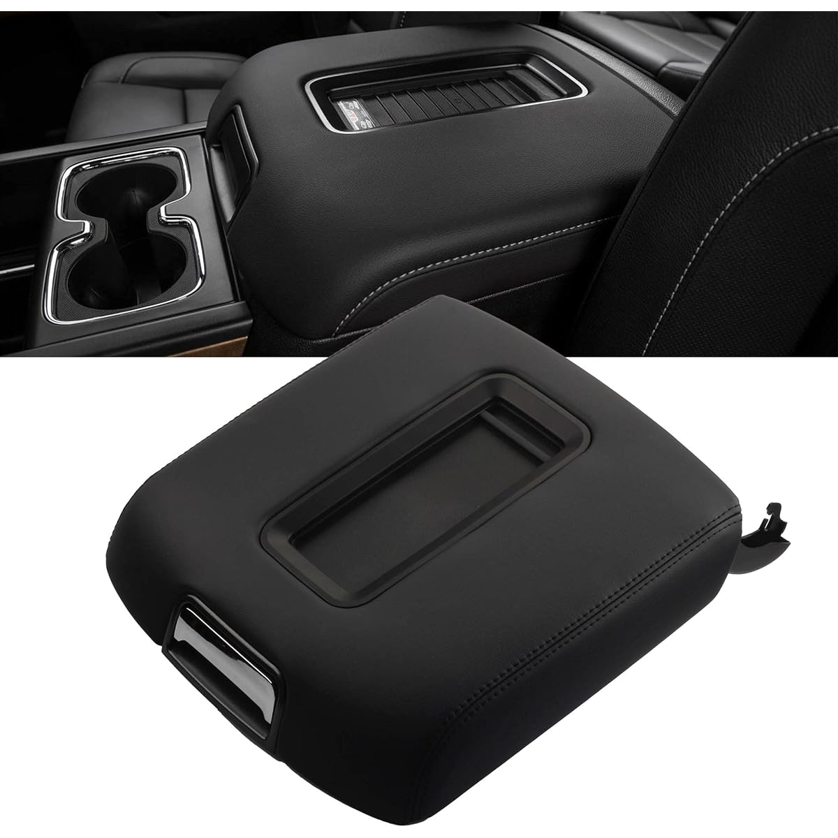 DASBECAN Armrest Center Console Cover Lid Kit 2014-2018 CHEVY SILVERADO & GMC Sierra 1500 2500 3500 2015-2020 TAHOE YUKON SUBURBAN Replacement 0227083AA 22861304