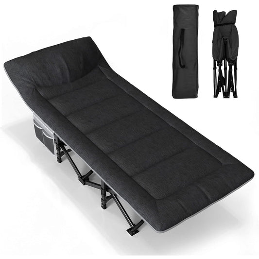 ATORPOK Folding Bed, Simple Bed, Foldable, Indoor Folding Bed, Cot, Waterproof, Breathable, Lightweight, Outdoor Bed, Camping Bed, Folding Bed (Black)