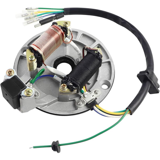 Flypig 2-Coil Ignition Stator Magnetic for 50cc 70cc 90cc 110cc 125cc Taotao Roketa Sunl Dirt Bike ATV Quad