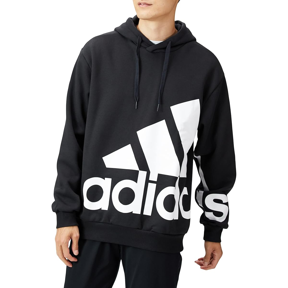 [Adidas] Sweatshirt Hoodie Essentials Giant Logo Fleece Parka IS109 Men's