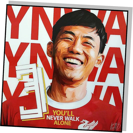 Famous Popart Gallery Wataru Endo Wataru Endo Liverpool FC Premier League Japan National Team Overseas Soccer Art Panel Wooden Wall Hanging Poster Interior Soccer Goods (26*26cm Art Panel Only)