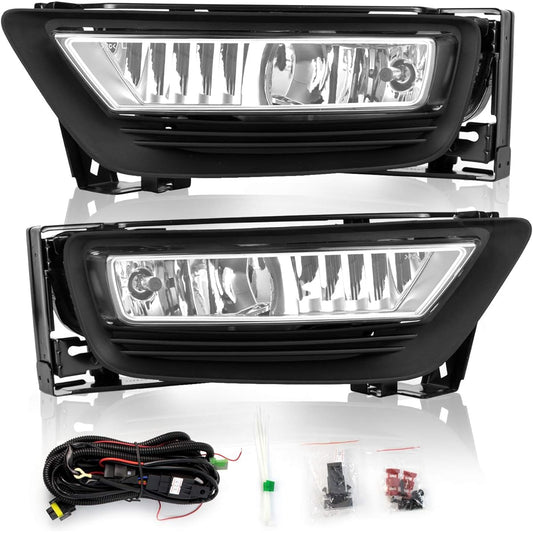 RP Remarkable Power Foglight 2013 2015 2015 Accord 4DR Clear Driving Bumper Fog Lump Kit Wiring & Switch Clear Lens with FL7046