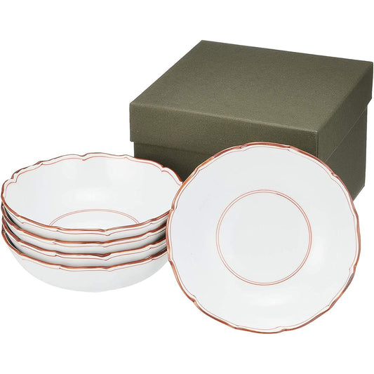 Hasami ware Korin kiln Fuchiakasen Kikyobuchi multi-use pot set 52569