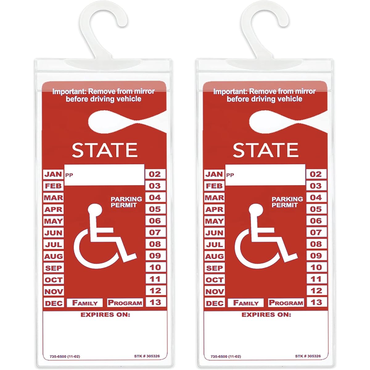 STROMGUARD Handicap Parking Plastic Holder Transparent Parking Personal PM Plator Holder Cover A large hanger accessories (2 packs)