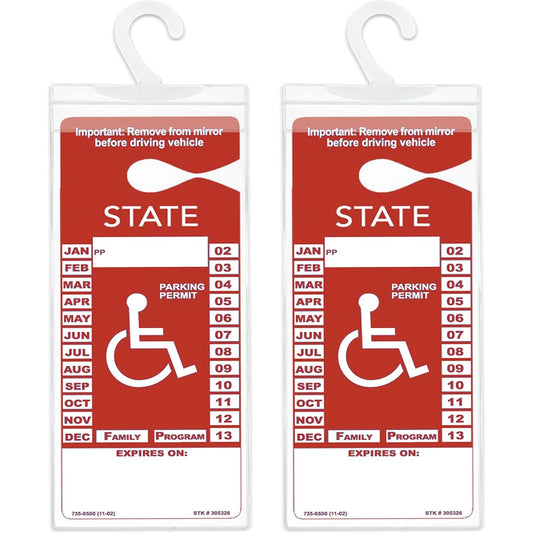 STROMGUARD Handicap Parking Plastic Holder Transparent Parking Personal PM Plator Holder Cover A large hanger accessories (2 packs)