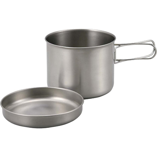 Captain Stag Barbecue Pot Dish Set Titanium Cartridge Cooker Set 820ml M-9078M-9078