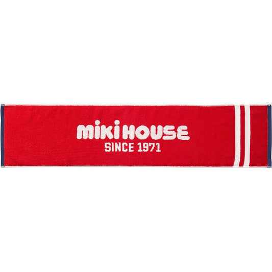 [MIKI HOUSE] Sports Towel 100% Cotton 100cm x 23cm Logo Boys Girls Baby Kids Children 10-8106-574 Red