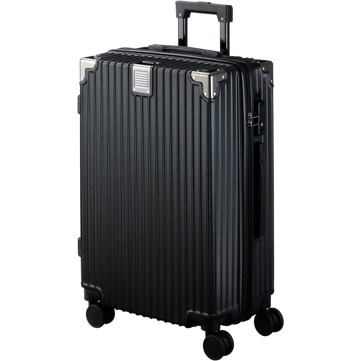 [C.jutro] Suitcase Carry Case [Japanese Company Planning] Carry Bag Zipper Type TSA Lock Shockproof Quiet Lightweight Travel Business Trip Large (02.M, Black)