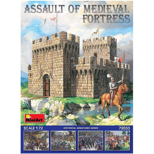 Miniart 1/72 Medieval Fortress Attack Scene Figure Set Plastic Model MA72033