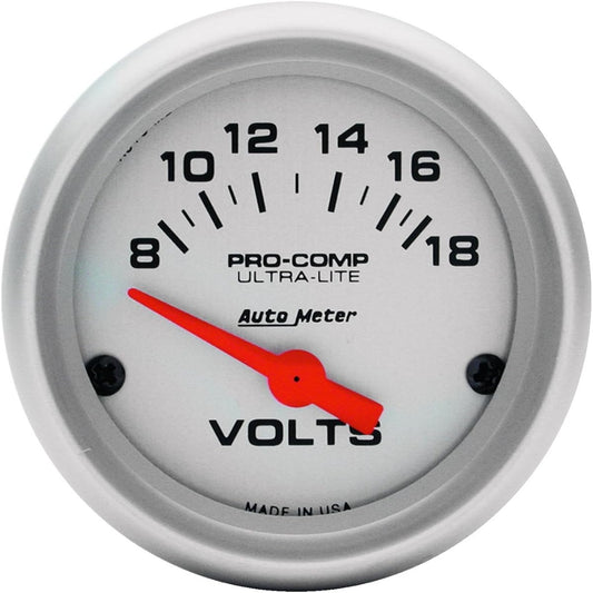 Auto Meter 4391 Ultra Light; Electric Voltage Meter, with Gauge