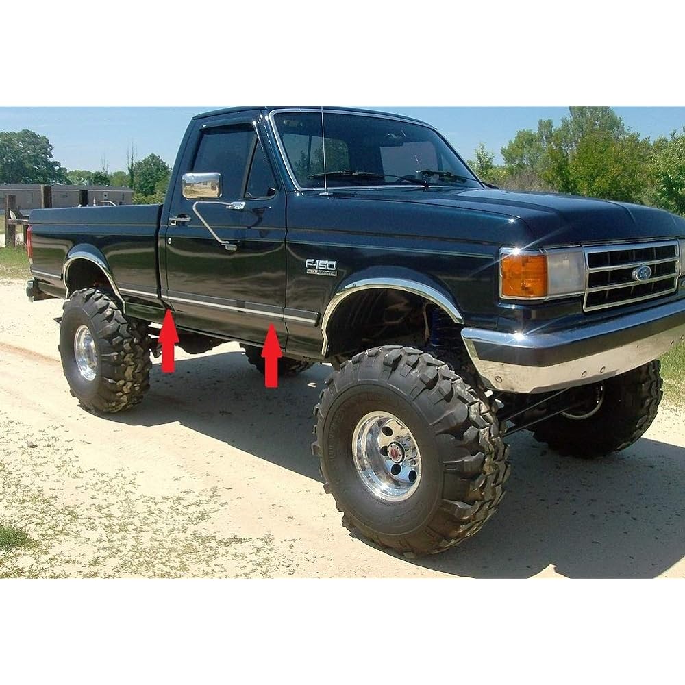 AUTOMOTIVE AUTHORITY LLC 1987-1991 Ford Black Chrome Side Body Trim Molding Locker Panel F150 F250 F350 BRONCO -3 inch Full Roll -24 FT 8791FBXX