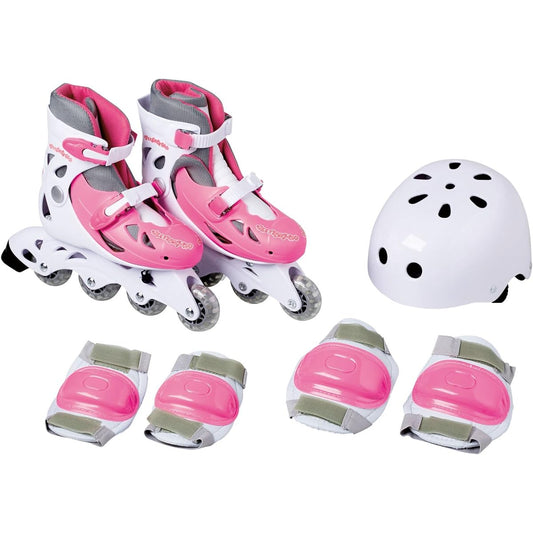 Kaiser Inline Skate Set Shell Boots Type KW-465 21.5~23cm Adjustable Roller Elbow Pad Knee Pad Helmet