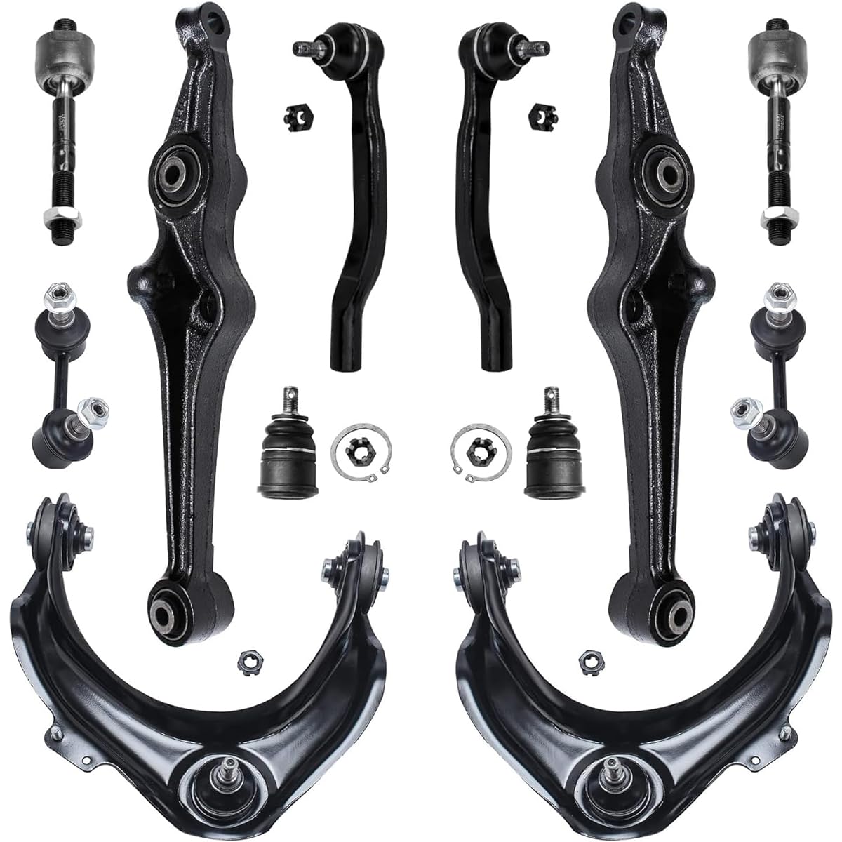 Detroit car axis - Honda Code 2.3L Front suspension kit 12 points -all (4) Up and lower control arm, all (4) ball joints, all (4) inner & outer rod, 2 swabs.