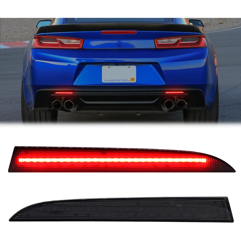 R&F Auto LED Rear Bumper Reflector Light Compatible with C'hevy Camaro 2016-2022 Traverse 2013-2017 C'adillac ATS / XT5 Rear Bumper Reflector Brake Lamp Replacement