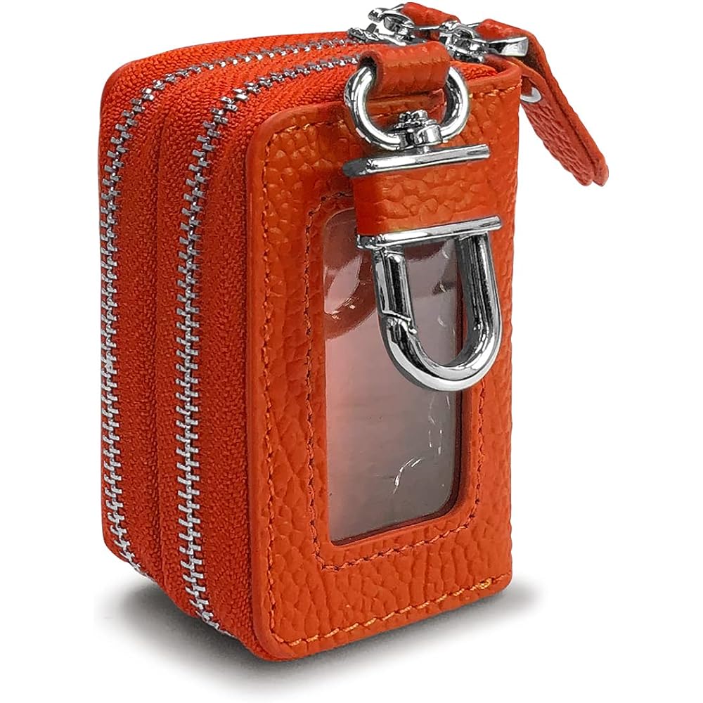 [AWESOME] Smart key case Double zipper type with clear windows on both sides Orange ASK-2CMW001