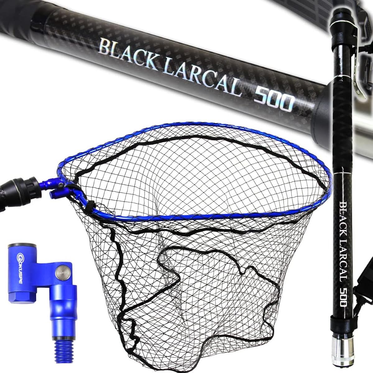 BLACK LARCAL500 + Landing Net L + Evo Joint 3 3-piece set Blue (sip-netset62)