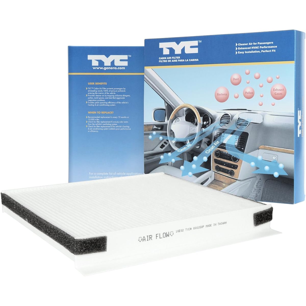 TYC 800158P replacement cabin air filter Hyun Diogenesis compatible